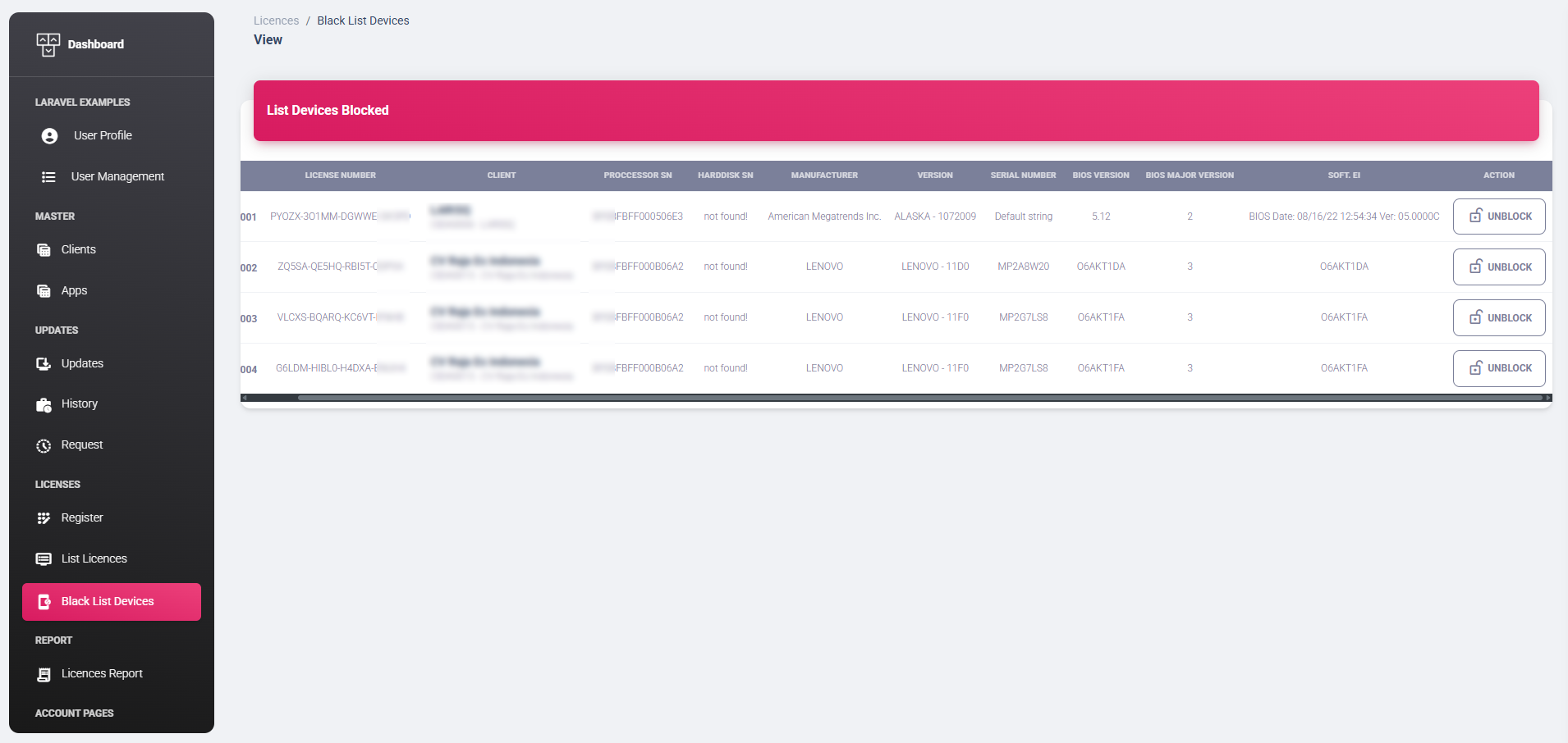 Blacklist Enforcement System — Device protection management for instantly revoking access from flagged or missing devices.