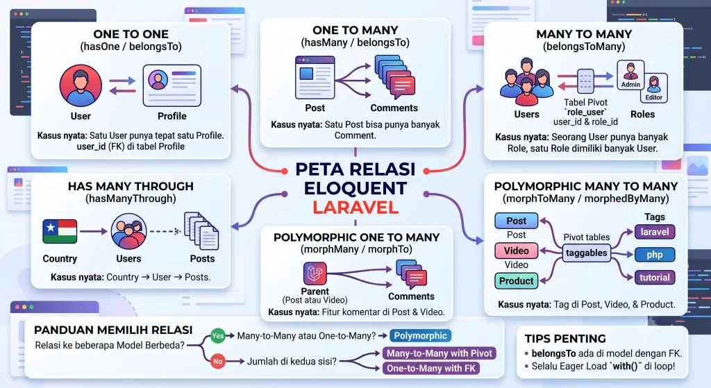 Semua Jenis Relasi Eloquent — dengan Contoh Kasus Nyata - Blog Post