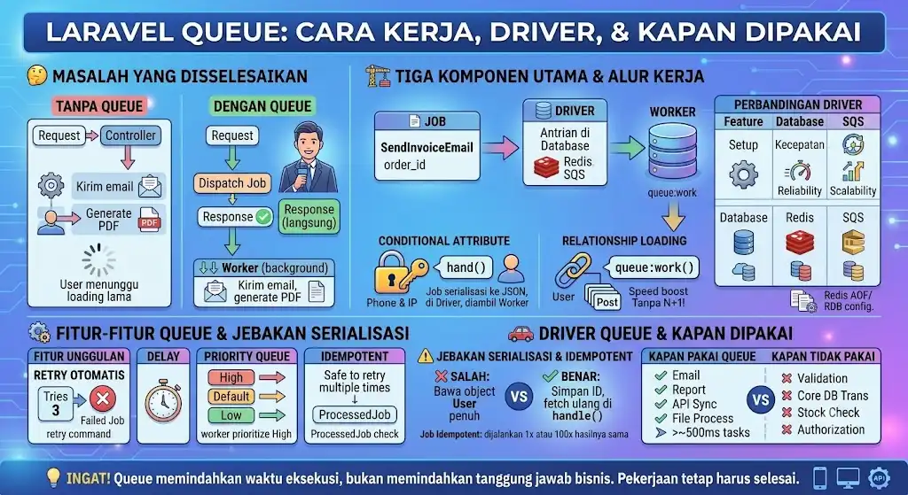 Laravel Queue — Cara Kerja, Driver, dan Kapan Harus Dipakai - Blog Post