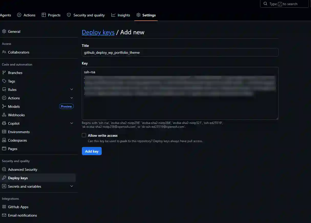 Penambahan Deploy Key Github