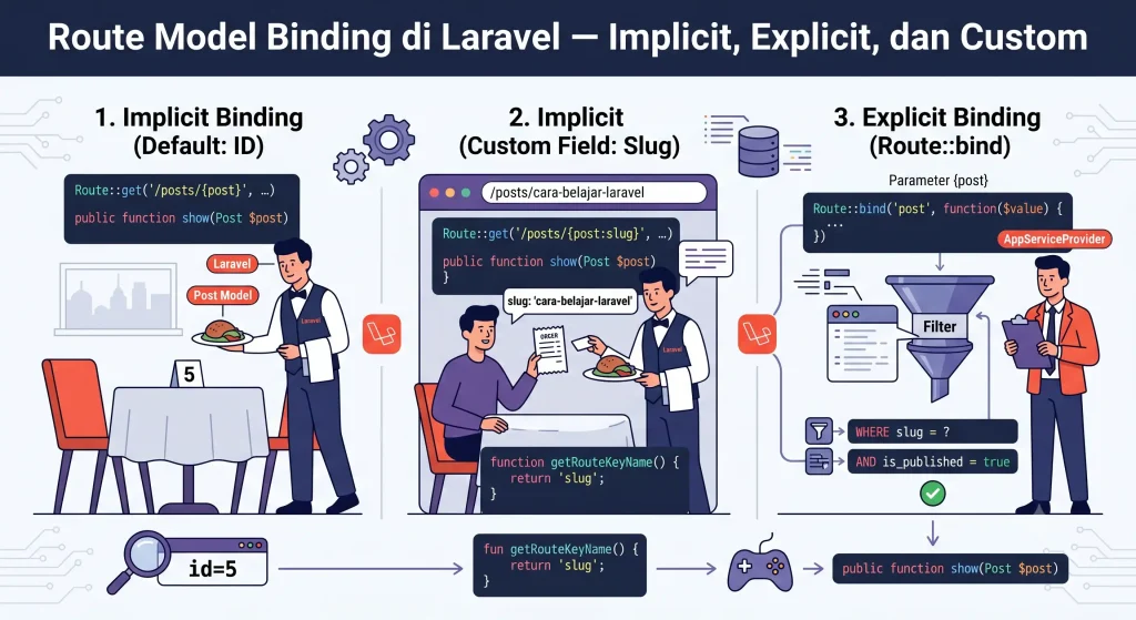 Route Model Binding di Laravel — Implicit, Explicit, dan Custom - Blog Post