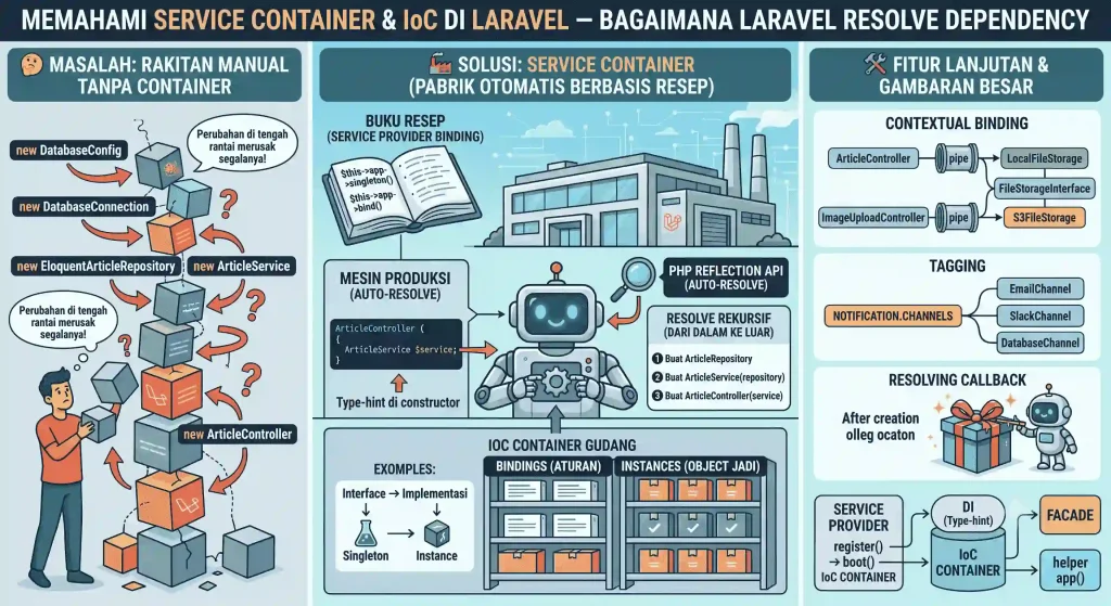 Service Container & IoC di Laravel — Cara Laravel Resolve Dependency - Blog Post