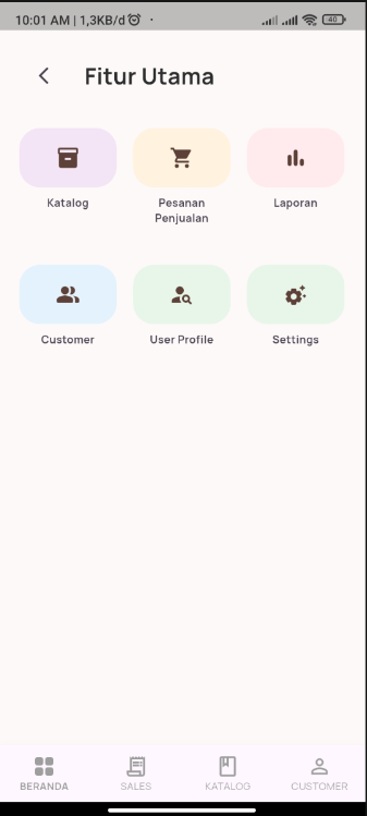 Unified Feature Catalog — ERP module navigation segmented by user access rights.