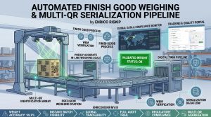 Automated Finish Good Weighing & Multi-QR Serialization Pipeline